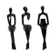 thumbnail image 5 of 3 piezas de estatua de pensador sentado, escultura de resina, artesanía, personaje moderno abstracto para Negro, 5 of 9