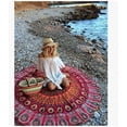 thumbnail image 2 of Toalla de playa redonda estampada, chal protector solar, bufanda cuadrada de verano, bufanda de los deseos, 2 of 6