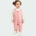 thumbnail image 2 of hotojiny Toddler Infant Clothes Baby Boys Girls Sleeveless Jumpsuit Zip Front Overalls Cute Romper Loose One Piece Basic Outfit 0-3 Y, 2 of 5
