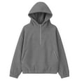 thumbnail image 7 of HongQid Womens Fleece Pullover Coats with Pockets Fall Ziper Jacket Oversize Trendy Hooded Sweatshirt for Winter, 7 of 7