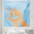 thumbnail image 1 of Bathroom Rules Tapestry, Please Wash Your Hands Wording Cartoon, Fabric Wall Hanging Decor for Bedroom Living Room Dorm, 5 Sizes, Sky Blue Dark Peach, by Ambesonne, 1 of 1