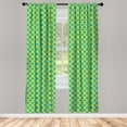 thumbnail image 2 of Ambesonne Victorian 4-Panel Curtains, Bicolored Modern Damask, 56"x95", Turquoise and Earth Yellow, 2 of 4
