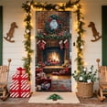 thumbnail image 4 of Zhourta Christmas Door Cover Decoration Fireplace Xmas Hanging Banner Background for Home Front Door Holiday Christmas Decoration 35 X 71 Inch, 4 of 6