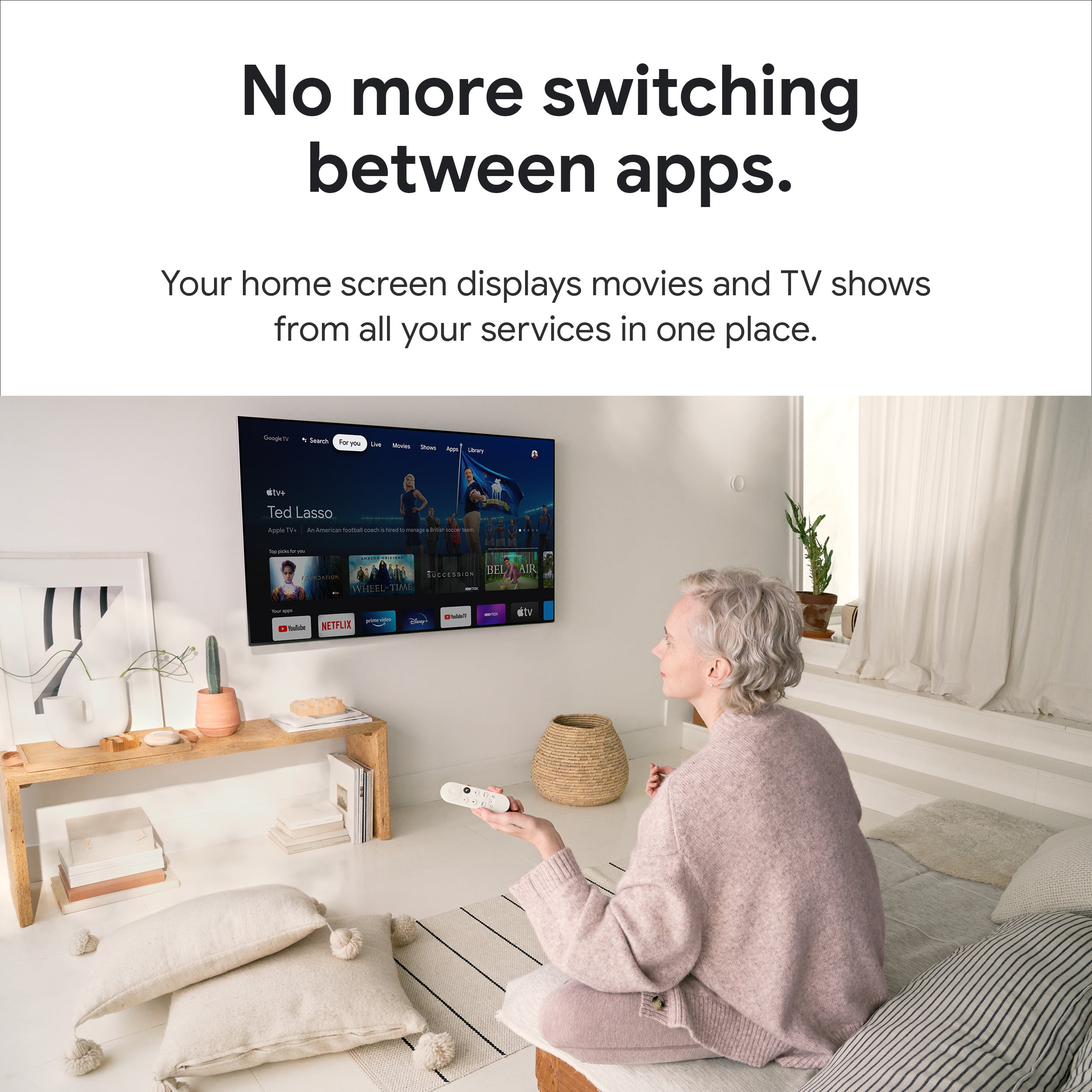 Google Chromecast with Google TV (4K) (Snow) GA01919-US B&H