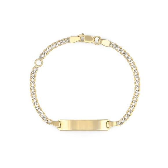 Esclava Barbada Diamantada Ajustable 14 a 12 cm Oro Sólido 14k