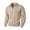 Khaki-#001, variant on Dweltoz Mens Quarter Zip Pullover Sweater Knit Polo Long Sleeve Cable Ribbed Collar Cuffs Slim Fit Fall Winter Top,Gray 3XL