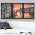 thumbnail image 2 of wall26 - 3 Piece Framed Canvas Wall Art - Venice. Image of Grand Canal in Venice, with Santa Maria Della Salute Basilica - Modern Home Art Stretched and Framed Ready to Hang - 16"x24"x3 Bla, 2 of 5