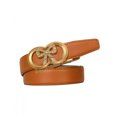 thumbnail image 1 of Catelles Women's Camel Cowhide Leather Belt with Rhinestone-Adorned Gold Alloy Automatic Buckle  Elegant Fashion Accessory for Casual Pants，Gift Box &Length 115cm Width 2.4cm, 1 of 11