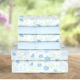 thumbnail image 2 of Ultra Soft High Quality Adult/Teen Microfiber Bed Sheet Set, Wrinkle Resistant 6-Piece Floral Bed Sheet Set, King, Laurel Blue, 2 of 5