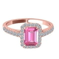 thumbnail image 2 of Mauli Jewels Rings for Women 2.50 Carat Diamond And Emerald Shaped Pink 4-prong 10K Rose Gold, 2 of 6
