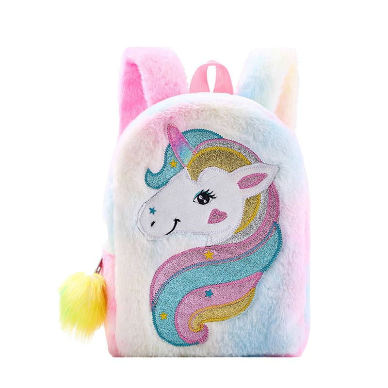 SJENERT Unicorn Backpack Kids Princess Plush Bag for Girls(Multicolor ...