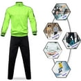 thumbnail image 3 of Mens Athletic 2 Piece Tracksuit Sets Casual Jogging Suits Full Zip Sports Set Stand-up collar Sweatsuit fo Men Neon green 5XL, 3 of 5