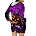 thumbnail image 7 of Taqqpue Halloween Costume Hoodie Dress for Women Fashion Ghost Pumpkin Witch Mini Dresses Long Sleeve Outfit Cosplay Halloween Party Dress with Pockets, 7 of 7