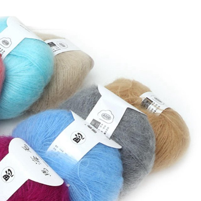 Popular Soft Mohair Pashm Knit Angora Long Wool Yarn Hot (12 colors a set)