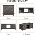 thumbnail image 4 of VanAcc Farmhouse Coffee Table with Sliding Barn Doors, 48" Living Room Table with Storage Adjustable Shelves, Rustic Wood Rectangular, Dark Rustic Oak, 4 of 7