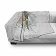 thumbnail image 3 of Tropical Soft Flannel Fleece Blanket, Parrot Bird Sitting on Dahlia Daisy and Hibiscus Flower Bouquet Brushstroke Effect, Cozy Plush for Indoor and Outdoor Use, 60" x 80", Multicolor, by Ambesonne, 3 of 6