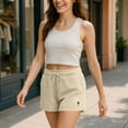 thumbnail image 4 of Dalix Astronaut Embroidered Shorts Washed Soft Fleece Relaxed Drawstring Pocket Fit Lounge Womens in Bone M Medium, 4 of 5