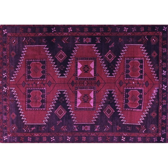 Ahgly Company Indoor Rectangle Persian Purple Traditional Area Rugs, 7' x 10'