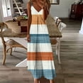 thumbnail image 2 of Arnsht Womens Summer Dress V Neck Outdoor Sleeveless Maxi Dress Womens Boho Waist Retraction Printed Casual Long Dress Orange XL, 2 of 5