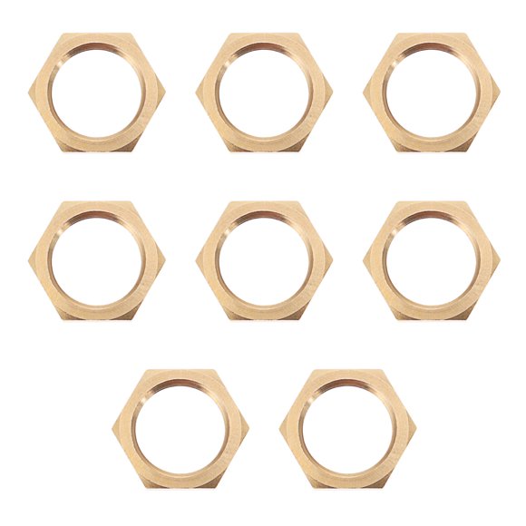 KAKOWELY 8Pcs Golden Hex Lock Nuts for Fixing Use Brass Material 1/2 inch,1.02"X0.79"X0.2"