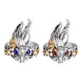 thumbnail image 3 of 2 piezas de anillos de pareja con , regalos de joyería con tema para mujeres, hombres, fiestas Jinwen Anillos de pareja de conejos, 3 of 6