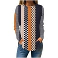 thumbnail image 2 of FcBaudy Hauts pour Femmes, Blouses et Chemises à Manches Longues et Col Rond, T-Shirts Imprimés Mode pour Femmes, Blouse Ample à Manches Longues Col Rond Décontractée en Polyester, 2 of 4