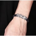 thumbnail image 3 of Pulsera de cuero de acero inoxidable para viajeros de moda europea y americana Pulsera de acero inoxidable con giro magnético lovemyson para hombre, 3 of 5