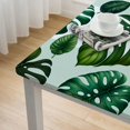 thumbnail image 4 of COMIO Tablecloths Square Table Cover Tropical Leaf Beautiful Green Tropical Palm Tree Leaves White, 4 of 7