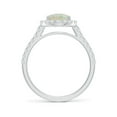 thumbnail image 2 of Angara Natural Opal Ring - Prong-Set Oval 1.1 ct Opal Halo Ring with Diamonds in Platinum for Women | October Birthstone Jewelry (Ring Size = 7), 2 of 9
