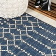 thumbnail image 5 of JONATHAN Y SMB108K-5SQ Ourika Moroccan Geometric Textured Weave Navy/Beige 5' Square Indoor/Outdoor Area Rug, Pet Friendly, Stain Resistant, Easy to Clean, for Patio, Living Room; Kitchen, Bedroom, 5 of 7