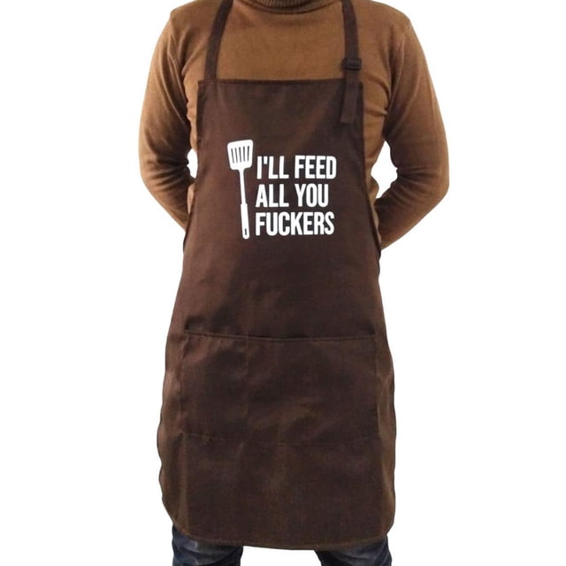 Delantal ajustable con 3 bolsillos, versión más gruesa, impermeable, con corbatas extralargas, delantales de cocina para barbacoa, dibujo, mujeres, hombres, Chef Xemadio 2034578-2