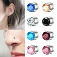 thumbnail image 2 of 1Pair Magnetic Stud Earring Fake Piercing Nose Stud Crystal Earrings Punk Clip Zircon Magnet Stud Non Piercing Jewelry 3/4/5mm, 2 of 15