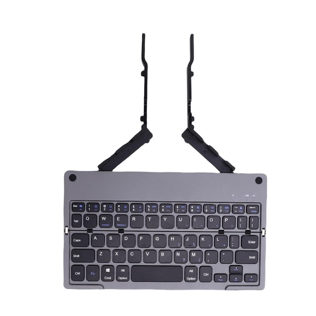 Foldable Keyboard with Phone Stand, Slim 6mm Portable Travel Keyboard, 140mAh Rechargeable Wireless Keyboard, Silent Folding Design for Tablet, Phone, Laptop