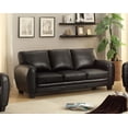 thumbnail image 2 of Transitional Living Room 2pc Sofa Set Black Faux Leather Sofa Loveseat Solid Wood Plywood Furniture, 2 of 7