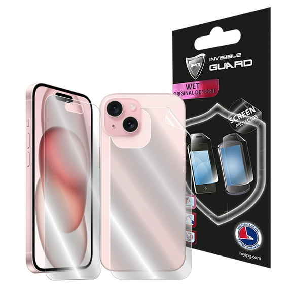 IPG Compatible with iPhone 15 FULL BODY Hydrogel Protector Invisible Touch Screen Sensitive Ultra HD Clear Film Anti Scratch Skin Guard - Smooth/Self-Healing/Bubble -Free Screen & Back