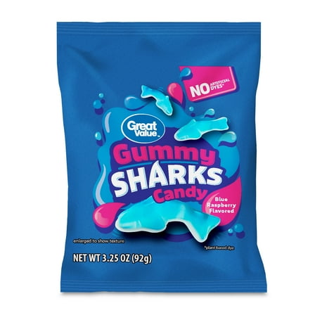 Great Value Gummy Sharks Candy, 3.25 oz