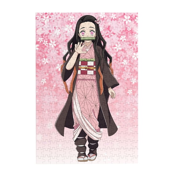 Demon Slayer Kamado Nezuko 300 Piece Puzzles,Wooden Jigsaw Puzzle,Home Decor Birthday Party Gift,Fun And Challenging Family Games