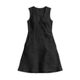 thumbnail image 4 of Shihyeh Summer Maxi Dresses for Women 2026 Linen V Neck Sleeveless Beach Sundress Button Casual Loose Dress with Pockets, 4 of 7