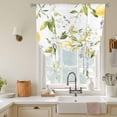 thumbnail image 3 of Summer Yellow Tie Up Curtain 63 Inches Long, Fruit Lemon Flowers Green Leaves Farm Plants Balloon Style Kitchen Window Curtain Over Sink, Small Window Rod Pocket Curtain 52"x63", 3 of 9