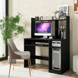 Computer Desk with Book Storage Shelves, PC Laptop Study Table, Bedroom ...
