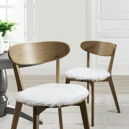 

Faux Fur 16 Round Suede Backed Chair Pad White 6 Pack