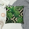thumbnail image 2 of Nawypu  Tropical Green Leaves Throw Pillow Cover with Geometric Background Home Decorative Square Cushion Covers Home Decor Palm Pillowcase, 2 of 5