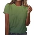 thumbnail image 2 of Women's T Shirts Graphic 4XL Gradient Color Crew Neck Casual Loose T-Shirt, 2 of 5