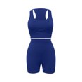 thumbnail image 7 of Bzhegqhd Women's Fashion Two-piece Solid Color U-Neck Tank Top and Short Sports Casual Suit, 7 of 7