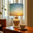 thumbnail image 6 of Linen Drum Lampshades sun shining low cloud 13"x13"x10" Light Shade for Table Lamps Floor Lamps Drum Lamp Shades Chandelier Lamp Shades Lampshade Replacement Assembly Required, 6 of 8