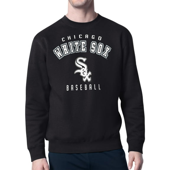 Men's Starter Black Chicago White Sox Team Logo Fleece Pullover Sweatshirt