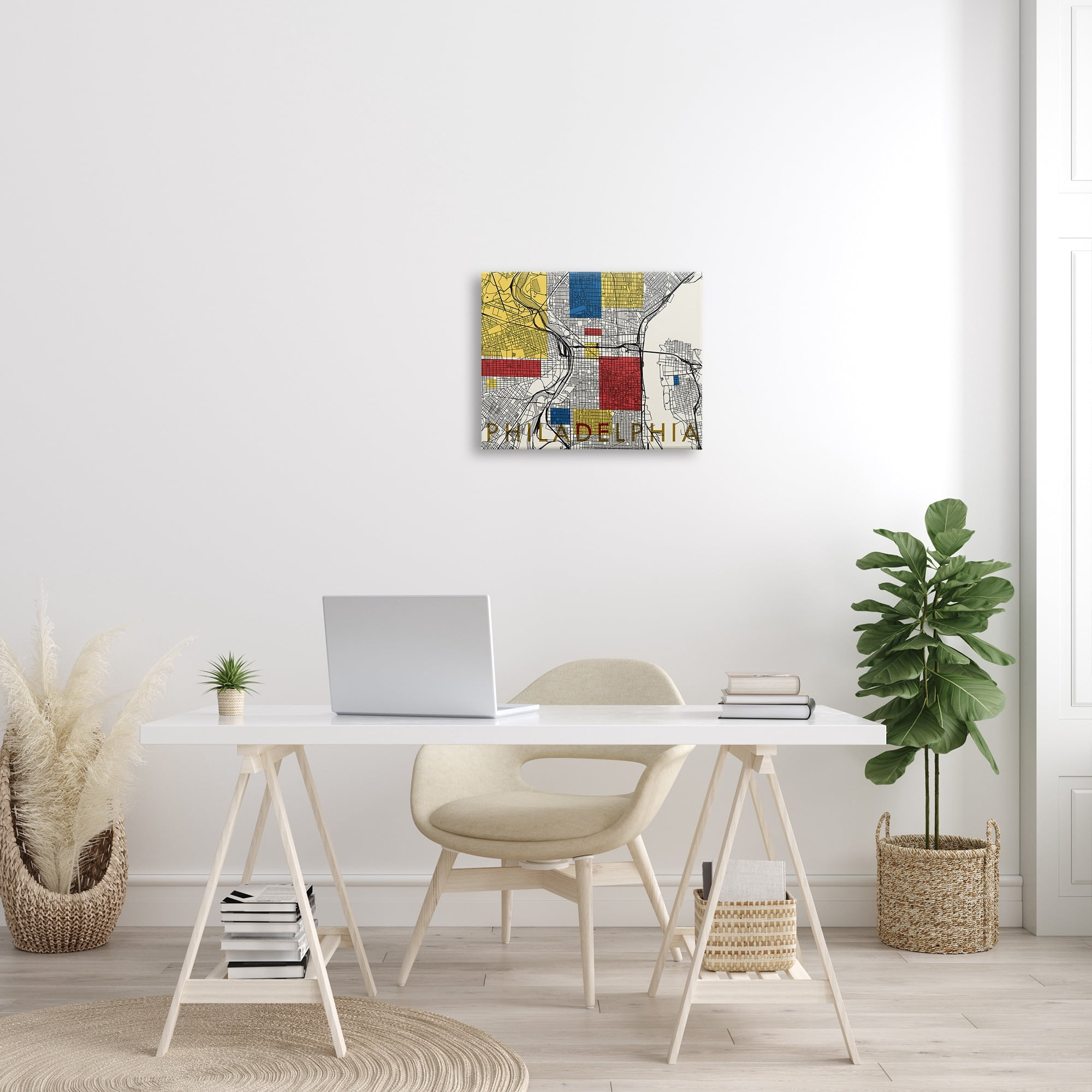 Stupell Industries Philadelphia Pennsylvania City Grid Classic Abstract Square Shapes, 20 x 16, Design by Daphne Polselli