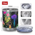thumbnail image 3 of 12oz Tumblers Colorful Mushroom Star Black Pattern Vacuum Insulated Stainless Steel Travel Tumbler Cups Mug with Lid and Straw for Beer,Coffee,Beverages with Cleaning Brush for Cold & Hot Drinks, 3 of 5
