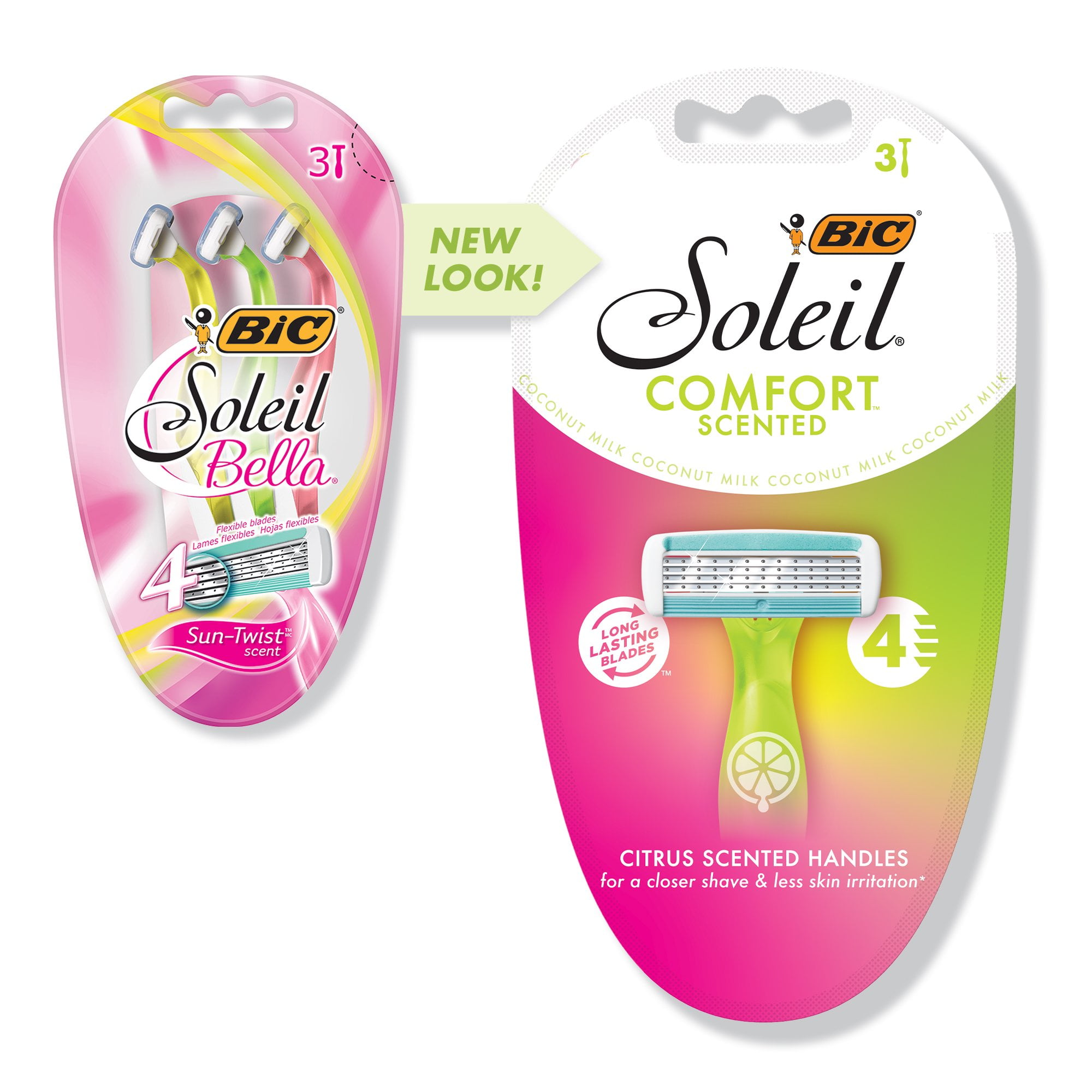 Bic Soleil Bella Disposable Shavers, 3 ea (Pack of 4)