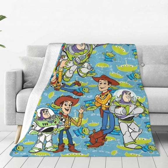 Woody Buzz Story Ultra-Soft Micro Fleece Blanket Cozy Blanket Thick Warm Plush Throw Blanket Sofa Cushion